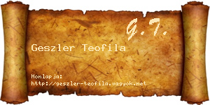 Geszler Teofila névjegykártya